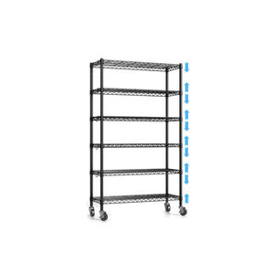 36 "w x 14" d x 75 "h אפוקסי מצופה שחור 6 דרגות nsf חוט מדפים יחידת מדפים יחידה חופשית מתלה תיל מטבח - Product Image 3