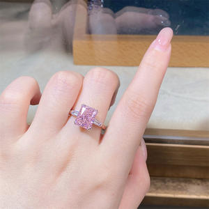 Anillo de Plata de Ley S925 para Mujer, Serie Rosa, con Incrustaciones de Diamantes de Alto Carbono y Circonita, Diseño de Flor de Hielo, Popular en Europa y América - Product Image 5