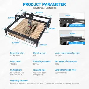 50W 레이저 조각 기계 멀티 재료 압축 스폿 CNC 조각 DIY 레이저 마스터 절단 기계 레이저 조각