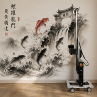 Imprimante jet d'encre UV 2-en-1 murale et au sol avec connectivité sans fil, 2 têtes, design portable pour utilisation intérieure/extérieure
