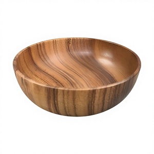 Tazón de Madera Clásico Hecho a Mano, Ecológico y Biodegradable para Servir Aperitivos y Ensaladas, Elegante Arreglo para la Mesa - Product Image 1