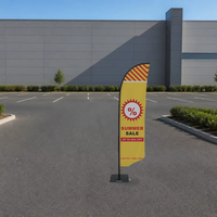 Ensemble de drapeaux publicitaires de Noël personnalisés de 3 mètres (comprend un mât et une base croisée) – Bannières publicitaires extérieures en gros