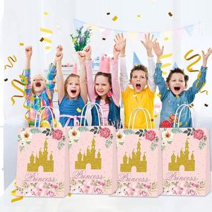 Bolsas de Papel de Alta Calidad para Fiestas de Princesas, Bolsas de Regalo con Diseño de Castillo de Princesas, Bolsas de Regalos para Fiestas de Niñas - Product Image 6