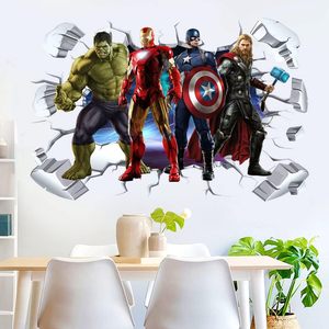 Decoración de pared de dibujos animados para niños, <span class=keywords><strong>pegatinas</strong></span> de vinilo autoadhesivas, <span class=keywords><strong>pegatinas</strong></span> de pared de superhéroes extraíbles, calcomanías para habitación de niños - Product Image 3