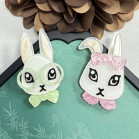 Broche Lapin en Acrylique Amusante et Mignonne, Épingle Animale Faite à la Main, Accessoire de Vêtement Élégant pour Femme, Cadeau