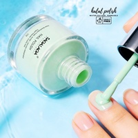 SAGALAGA 15ml Vernis à ongles végétalien Halal respirant à séchage rapide à base d'eau non toxique pour le nail art à domicile DIY Logo personnalisé