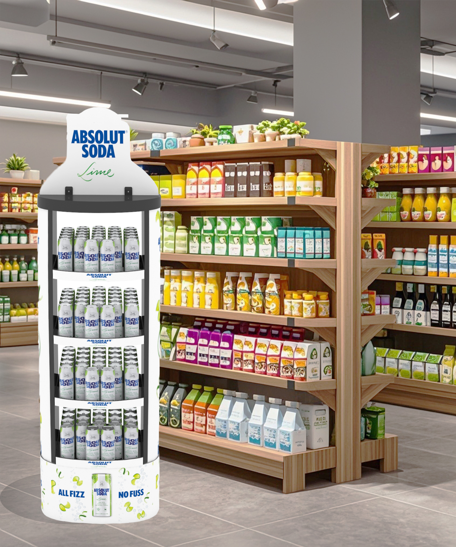 Apache Customized Four-layer Metal Supermarket Retail Store Beverages Condiments Display Racks Stand &POP Commercial Retail — view 2