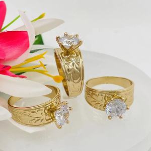 خاتم ألماس JX113C جاهز بالكامل 6 أحجام للشحن حلقة واسعة 12 مع 8 من أحجار الزيركونيا المكعّبة الكبيرة خاتم هاواي البلوميريا مجوهرات الساموان - Product Image 2