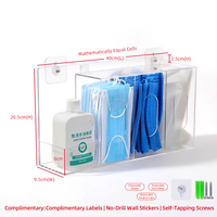 Distributeur de gants jetables en plastique acrylique Offre Spéciale avec 4 récipients porte-gant mural transparent pour serviette de table et chaussure