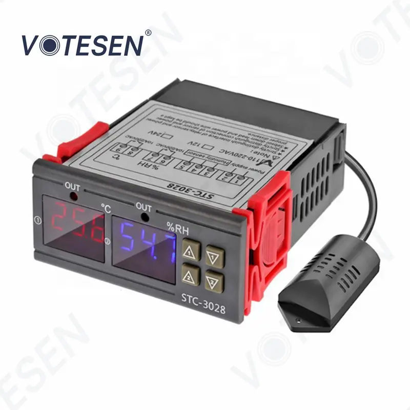 STC-3028 AC110-220V Двойной цифровой контроллер температуры и влажности Термостат