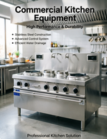 Cuisinière professionnelle double foyer à température contrôlée, robuste