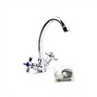 Robinet de bidet chromé à double poignée, mitigeur de lavabo en laiton à poser sur le comptoir pour salle de bain