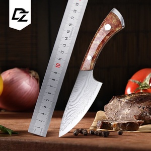 มีดพกพาเหล็กดามัสกัสสแตนเลสแบบปรับแต่งได้ พร้อมด้ามไม้ G10 สำหรับยุทธวิธี เอาตัวรอด ล่าสัตว์ EDC DIY มีบริการ OEM - Product Image 1