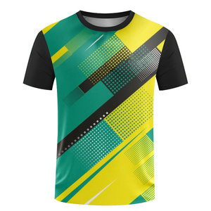 T-shirt da <span class=keywords><strong>Tennis</strong></span> da Tavolo per <span class=keywords><strong>Uomo</strong></span>, <span class=keywords><strong>Maglietta</strong></span> Estiva a Maniche Corte per Fitness e Allenamento di Badminton, Abbigliamento Sportivo con Stampa in Sublimazione - Product Image 3