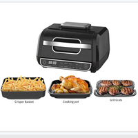 Four électrique commercial numérique avec friteuse à air, pot à friteuse à air, sans huile, friteuse à air numérique antiadhésive, four intelligent à griller
