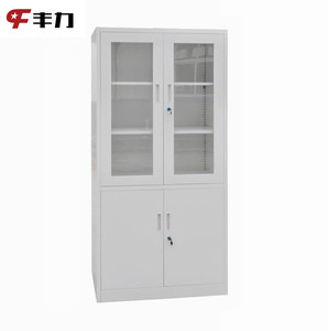Armoire de classement en acier moderne avec porte battante en verre réglable et serrure, pour usage domestique, bureau, hôtel, école - Durable et écologique pour documents - Product Image 6