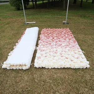 Wedding Decoration Supplies Bulk Wholesale High Quality White Pink Rose 8x8 Flower Wall For Party Wedding Decoration