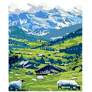XIXI Kit de Arte Moderno para Impresión Digital en Lienzo, Paisaje Hecho a Mano, para Decoración de Pared de Sala de Estar u Oficina - Product Image 5