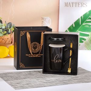 Lot de tasses à café en céramique uniques pour la Saint-Valentin, avec cuillère, coffret cadeau, souvenirs de mariage pour invités, personnalisables UV, durables - Product Image 3