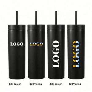 Vasos Delgados de Plástico de 16 oz con Logotipo Personalizado, Doble Capa de PP, Varios Colores, Ecológicos, Impresión por Serigrafía, Libres de BPA, a Prueba de Fugas - Product Image 2