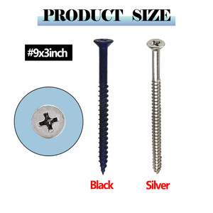 ANSI #9 3 pollici zinco placcato in acciaio inox testa piatta vite <span class=keywords><strong>per</strong></span> <span class=keywords><strong>legno</strong></span> autofilettante <span class=keywords><strong>per</strong></span> cerniera porta sistema di misurazione metrica - Product Image 3