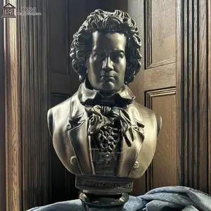 Yaşam boyutu el yapımı özelleştirmek ev dekorasyon bronz Beethoven büstü heykeli satılık