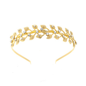 Vente en gros de bijoux en cristal de feuille de Noël évidée couronne de mariée bandeau de fée de fête de mariage diadème - Product Image 1
