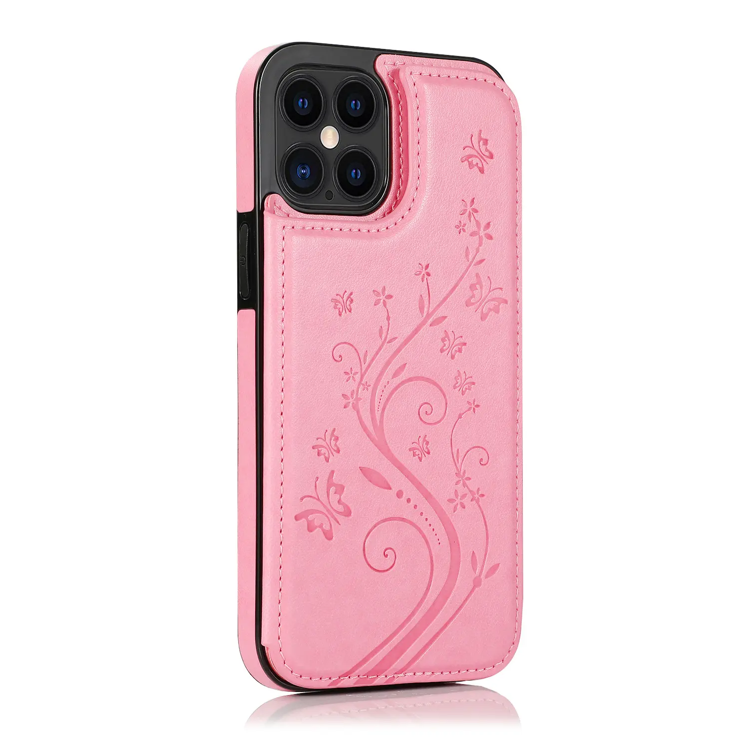 Étui de téléphone portable en cuir fleuri pour femmes, housse de protection multifonctionnelle pour iPhone14/13/12Pro/max shell