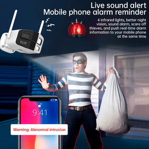 Cámara Inteligente Tuya de 4MP con Doble Lente y 180° °   Cámara de Red Wifi con Vista Panorámica, IP66, Audio Bidireccional, Visión Nocturna a Todo Color, Detección Humana - Product Image 6