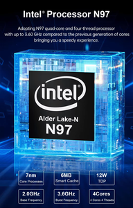 GMKtec G5 Intel N97 Mini PC 12GB DDR5 a bordo 256gb 512GB/1TB SSD Mini computador PC Computador Desktop PC - Product Image 5