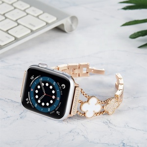 Correa de Metal para <span class=keywords><strong>Apple</strong></span> <span class=keywords><strong>Watch</strong></span> 8 7 41mm 45mm 6 5 4 <span class=keywords><strong>SE</strong></span> 44mm <span class=keywords><strong>40mm</strong></span>, Correa de Acero Inoxidable con Diamantes para Mujer, para IWatch - Product Image 5