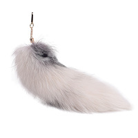 Pendentif en fourrure de renard bleu argenté surdimensionné accessoires en fourrure véritable pour sac et porte-clés de voiture pour femmes accessoires de déguisement