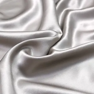 Fabricação 16mm tecido de seda de cetim 100% mulberry para decorações de vestido de casamento