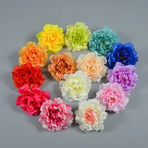 Factory Supplier 13cm Artificial Peony Head Silk Flowers for Wedding Wall Cake Decor Peony Artificial Flower