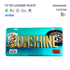 Placa de Matrícula Personalizada al por Mayor para Sublimación, Placa de Número de Coche de Aleación de Aluminio con Acabado Cromado de 6''*12'' - Product Image 3