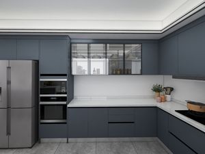Youya Home Gabinetes de cocina modernos modulares en forma de U Montado en la pared Gabinete de cocina al por mayor Acero inoxidable con cajones de almacenamiento - Product Image 2
