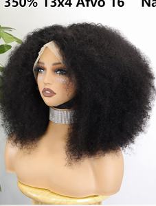 بيع بالجملة برازيلي بكر مجعد الكثافة 13x4 دانتيل قصير شفاف نمط بوب للنساء لون أسود - Product Image 4