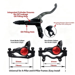 Conjunto de Freio a Disco Hidráulico HB875 MTB 2 Pistões 800/1400mm Caliper Dianteiro e Traseiro em Alumínio 6061 para Bicicleta Preto Vermelho Azul - Product Image 2