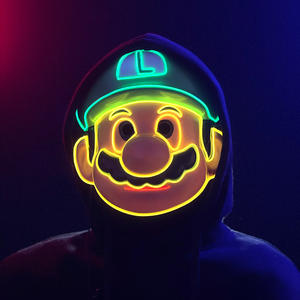 Personnalisé Led Lumière Froide Lumineux <span class=keywords><strong>Mario</strong></span> <span class=keywords><strong>Super</strong></span> <span class=keywords><strong>Mario</strong></span> Masques Dessin Animé Jeu Anime Mascarade Fête Événement - Product Image 4