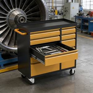 10 दराज उपकरण ट्रॉली स्टील उपकरण बॉक्स व्हील पर मोबाइल कार्यशाला भंडारण गाड़ी - Product Image 2