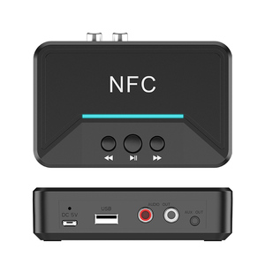 BT200 NFC 블루투스 RCA 수신기 5.0 3.5mm 잭 Aux 스테레오 무선 어댑터 음악 자동차 RCA 블루투스 5.0 오디오