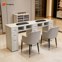 Station de manucure de luxe sur mesure avec collecteur de poussière pour salon de beauté
