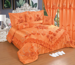 Nuovo Set <span class=keywords><strong>di</strong></span> Biancheria da Letto <span class=keywords><strong>di</strong></span> Lusso per Matrimonio, Misura King, 10 Pezzi, Set <span class=keywords><strong>Lenzuola</strong></span> in Cotone con Copripiumino e Tende Coordinate - Product Image 1