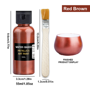 Vernice acrilica TIMESRUI vernice metallizzata a base d'acqua Non tossica e a basso livello di pittura artistica con pennello <span class=keywords><strong>per</strong></span> mobili in <span class=keywords><strong>legno</strong></span> e gesso e tela - Product Image 3