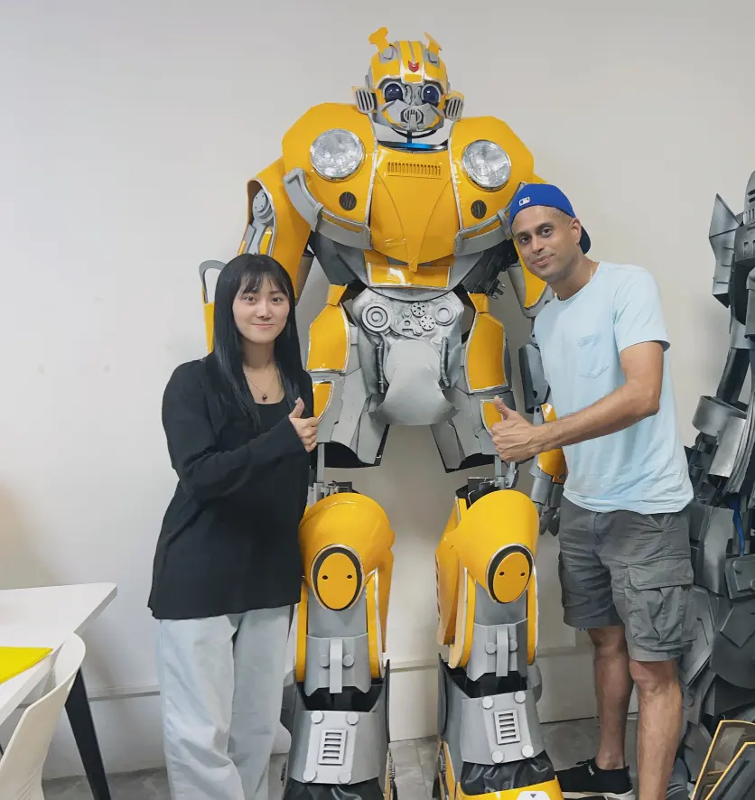 Disfraz de Robot Led para adultos de 2,7 M de altura, disfraces de Robot operativo humano, tamaño real, tamaño realista para adultos, traje de película, robot led