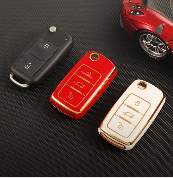 CJ VW-A11J TPU Flip Key Cover Case for Volkswagen Golf Passat Jetta Bora Accessories