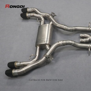 Système d'échappement Valvetronic haute performance en titane avec embouts noirs brillants pour BMW X3M F97 X4M F98 S58 3.0T - Product Image 5