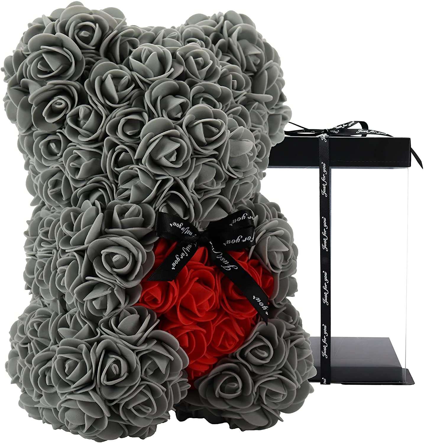 grey bear red heart