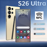 Smartphone Android S26 Ultra 5G en gros, modèle 2026, écran 6,9 pouces, 22+2 To, batterie 8000 mAh, NFC, 8 cœurs, débloqué