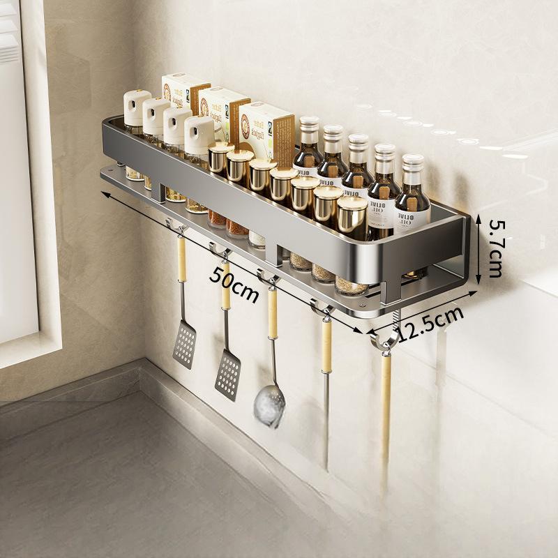 [Grey] Single layer 50cm hooked storage rack
